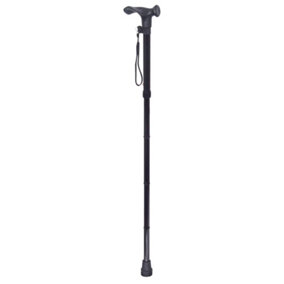 Collapsible Telescopic Right Handed Ergonomic Walking Stick - 5 Height Settings
