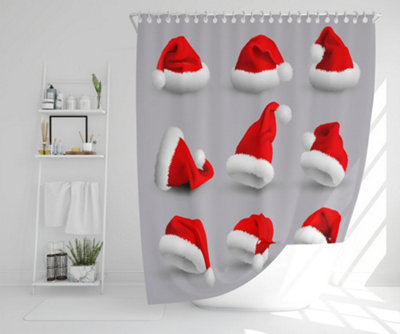 Collection of red santa claus hats (shower curtain) / Default Title Price Comparisons | Compare The Build