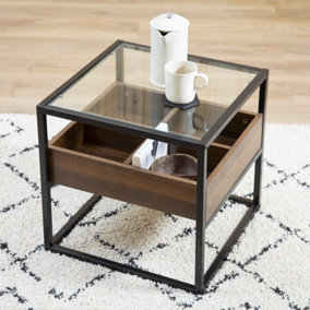 Collectors Industrial Walnut End Side Table