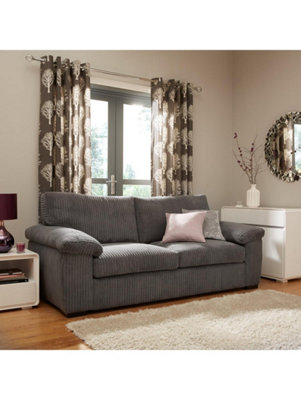 Collingdale Grey Jumbo Cord Upholstered 3 Sofa