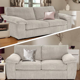 Collingdale Ivory Jumbo Cord Upholstered 3 + 2 Sofa Set