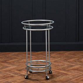 Collins Glass Drinks Trolley Silver