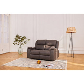 Collins Sofa Suite 2 Seater Manual Recliner Grey PU Faux Leather