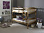 Colonial Pine Wooden Bunk Bed Frame 2'6" Small Single - Waxed