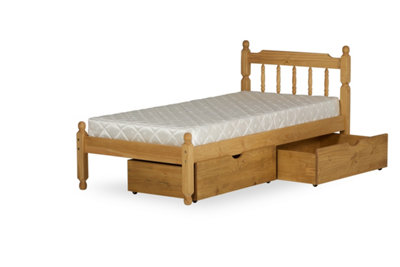 Colonial Spindle Pine Wooden Bed frame 4'0 Small Double - Waxed