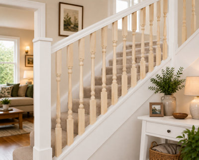 Colonial Stair Spindle 41mm Pine 900mm Pack of 10 Turned Stair Balusters