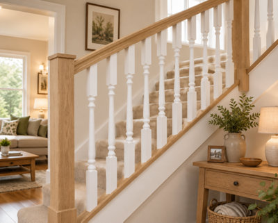 Colonial Stair Spindle 41mm White Primed Hardwood 1100mm Pack of 4 ...