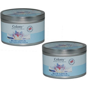 Colony 2PC Blue Lotus Highly Fragranced Wax Filled Tins