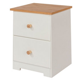 Colorado 2 drawer petite bedside cabinet, soft white