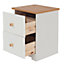 Colorado 2 drawer petite bedside cabinet, soft white