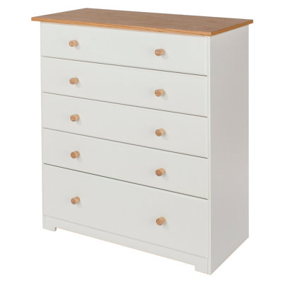 Colorado 5 drawer chest, soft white