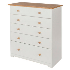 Colorado 5 drawer chest, soft white