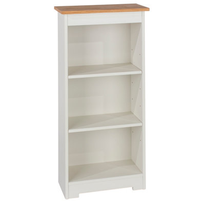 Colorado low narrow bookcase, soft white