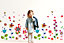 Colorful Flowers Butterflies Decal Wall Stickers Children Kids Girl Wallpaper Stock Clearance
