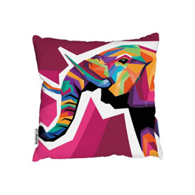 Colorful Illustration Of Elephant Head In Wpap Style (Outdoor Cushion) / 60cm x 60cm