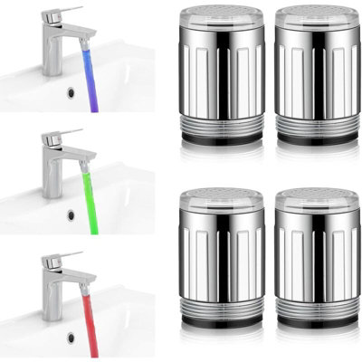 Colorful led water faucet 4pcs with 3 colors temperature sensitive ...