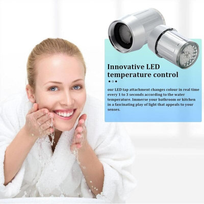 Colorful led water faucet 4pcs with 3 colors temperature sensitive ...