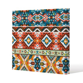 Colorful pattern in tribal style (Canvas Print) / 101 x 101 x 4cm