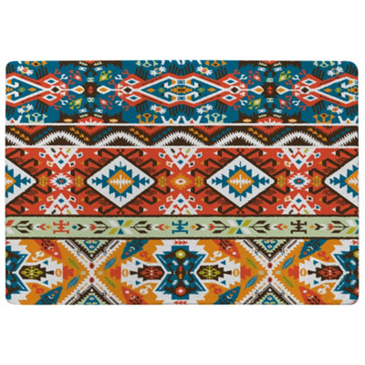 Colorful Pattern In Tribal Style Special Soft Home Rug