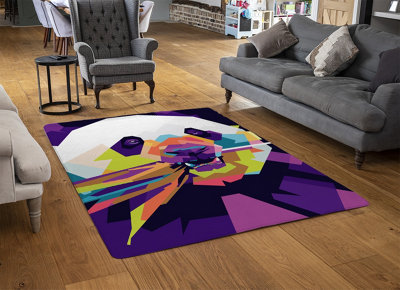 Colorful Pop Art Of Panda Designer Special Soft Home Rug