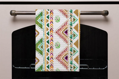 Colorful Striped gold style triangles (Kitchen Towel) / Default Title