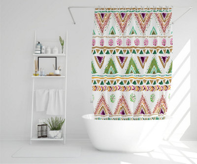 Colorful Striped gold style triangles (Shower Curtain) / Default Title Price Comparisons | Compare The Build