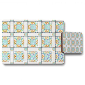 Colorful textile design (Placemat & Coaster Set) / Default Title