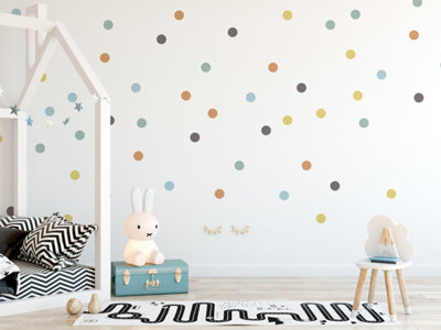 Colour Boho Style Round Polka Dot Wall Stickers