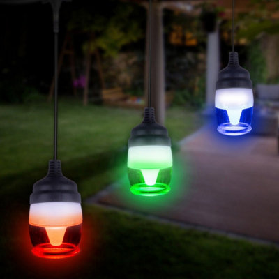 Colour Changing 14 LED Lamp Festoon Lights - App or Remote Controlled Waterproof Mains Powered Indoor Outdoor Decorative Lighting