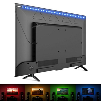 Colour Changing 90cm Flexible LED USB Strip Light Mood TV or Computer Screen Monitors Built In Remote Control