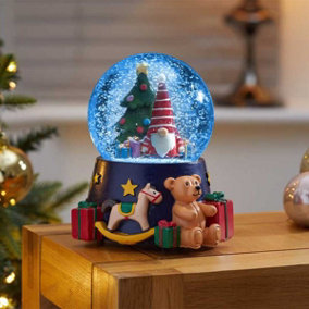 Colour Changing LED Christmas Musical Snowglobe with Gonk