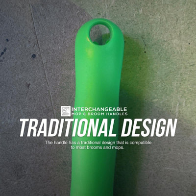 Colour-Coded Aluminium Mop & Broom Handle 120cm Universal Screw Fit - Green