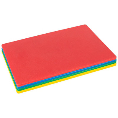 Colour-Coded Plastic Chopping Board 4pc Set - Multi