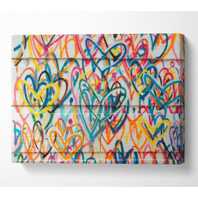Colour Spectrum Hearts Canvas Print Wall Art - Medium 20 x 32 Inches