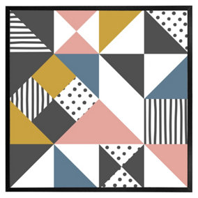 Coloured geometric pattern (Picutre Frame) / 12x12" / Oak