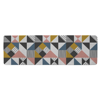Coloured Geometric Pattern Runner Special Soft Home Rug