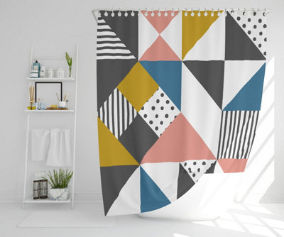 Coloured Geometric Pattern (Shower Curtain) / Default Title Price Comparisons | Compare The Build