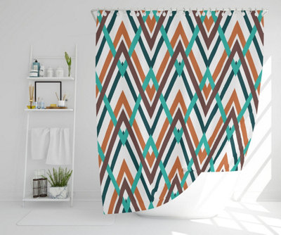 Coloured Geometric Zig Zag (Shower Curtain) / Default Title Price Comparisons | Compare The Build