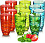 Coloured Picnic Plastic Tumblers 12 Pack 550ml Reusable Acrylic Glasses for Indoor Outdoor and Everyday Use