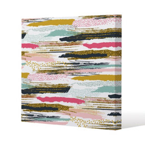 Coloured Stripes & Spots (Canvas Print) / 101 x 101 x 4cm
