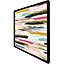 Coloured stripes & spots (Picutre Frame) / 24x24" / Black