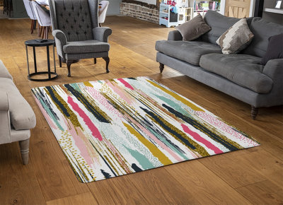 Coloured Stripes & Spots Special Soft Home Rug