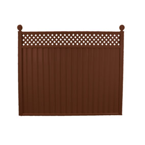 ColourFence Standard Extra-Wide Panel - Trellis 1.5m/5ft high by 2.35m/7.7ft wide in Brown.