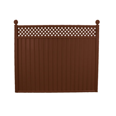 ColourFence Standard Extra-Wide Panel - Trellis 1.8m/6ft high by 2.35m/7.7ft wide in Brown.