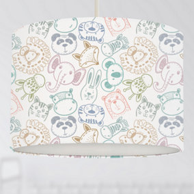 Colourful Animal Outlines Ceiling Lampshade, 30cm x 21cm