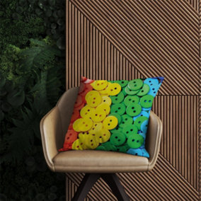 Colourful Buttons Pattern Outdoor Cushion 60cm x 60cm