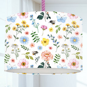 Colourful Flowers Ceiling Lampshade, 30cm x 21cm