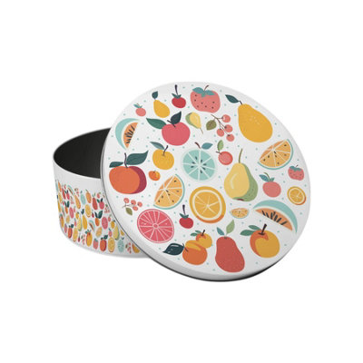 Colourful Fruits Set of 2 Cake Tins Gift - Nesting Round Large & Medium ...
