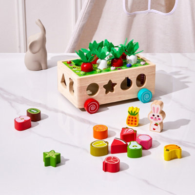 Colourful Montessori Toy Wooden Building Blocks for Kids Age 3+