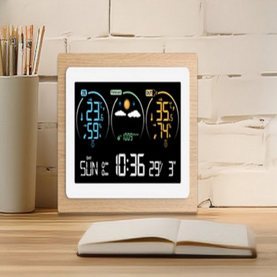 Colourful Screen Weather ClockIndoor and Outdoor Temperature and ...